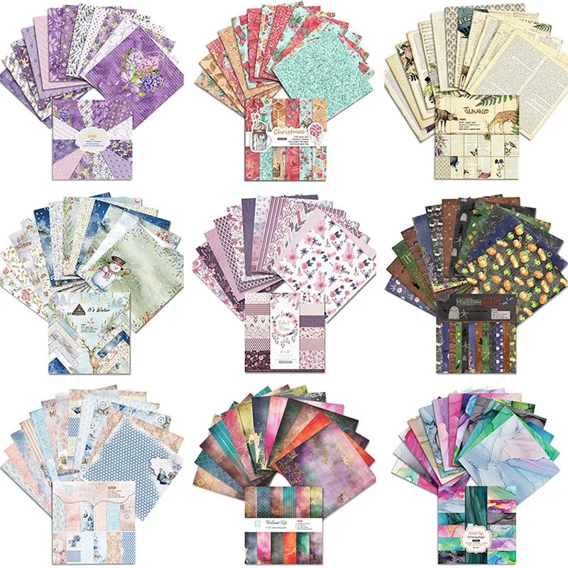 

Фоновая бумага с цветочным узором для изготовления открыток, 24 листа/набор