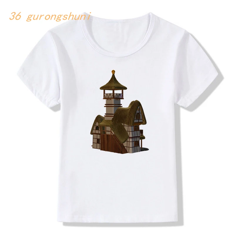 Мультяшная детская футболка для мальчиков футболки ретро дом одежда девочек