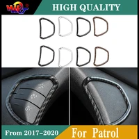 carbon fiber color dashboard switch button cover trim ring frame decorative for nissan patrol y62 2017 2018 2019 2020