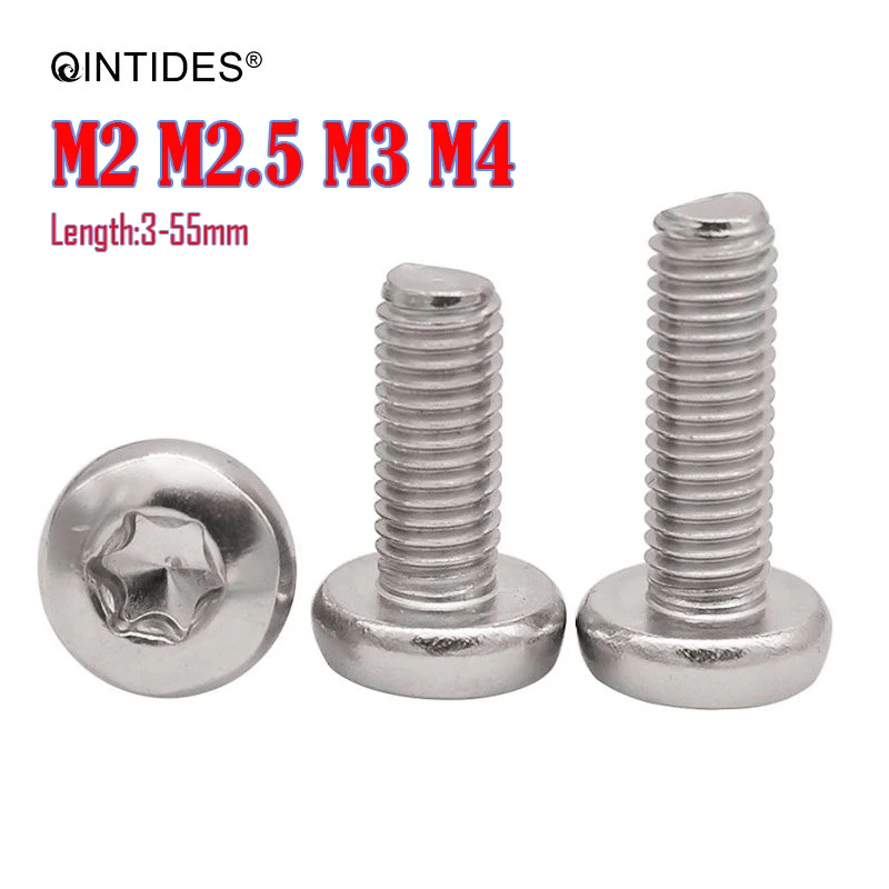 QINTIDES M2 M4 шестилучевые винты с панорамной головкой из нержавеющей стали 304|Винты| |