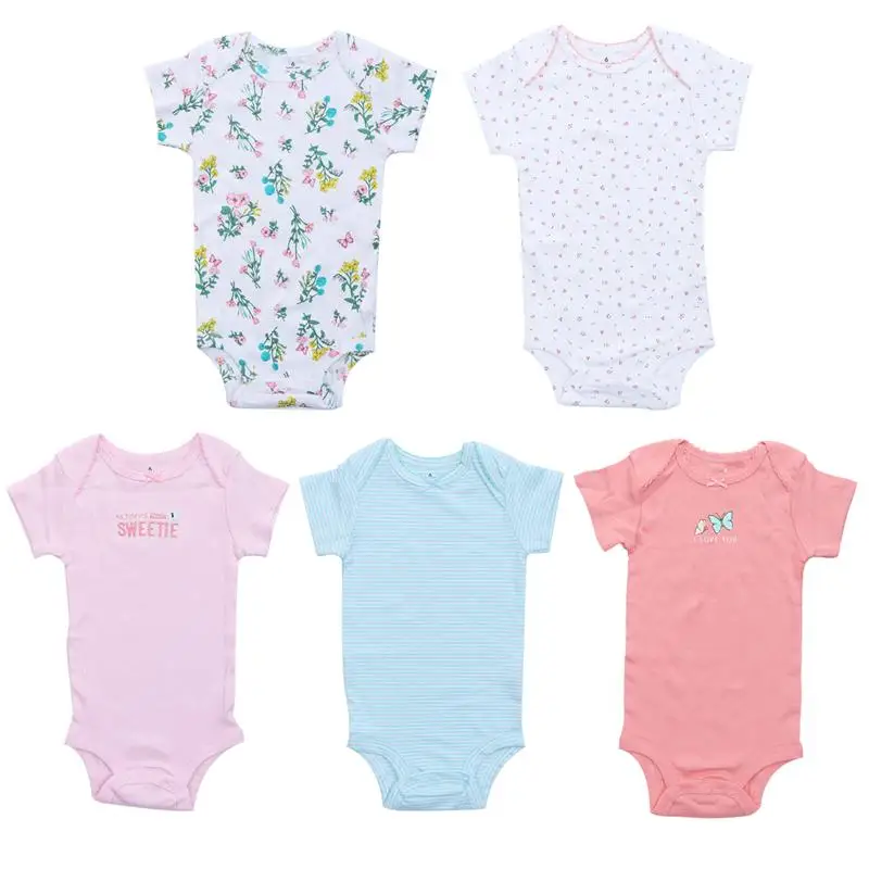 Комбинезон для маленьких девочек 5 шт. хлопковый Повседневный милый комбинезон с