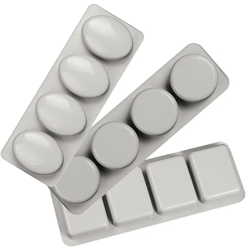 Mrosaa DIY силиконовая форма для мыла 4 отверстия ручной работы формы 3D Овальная