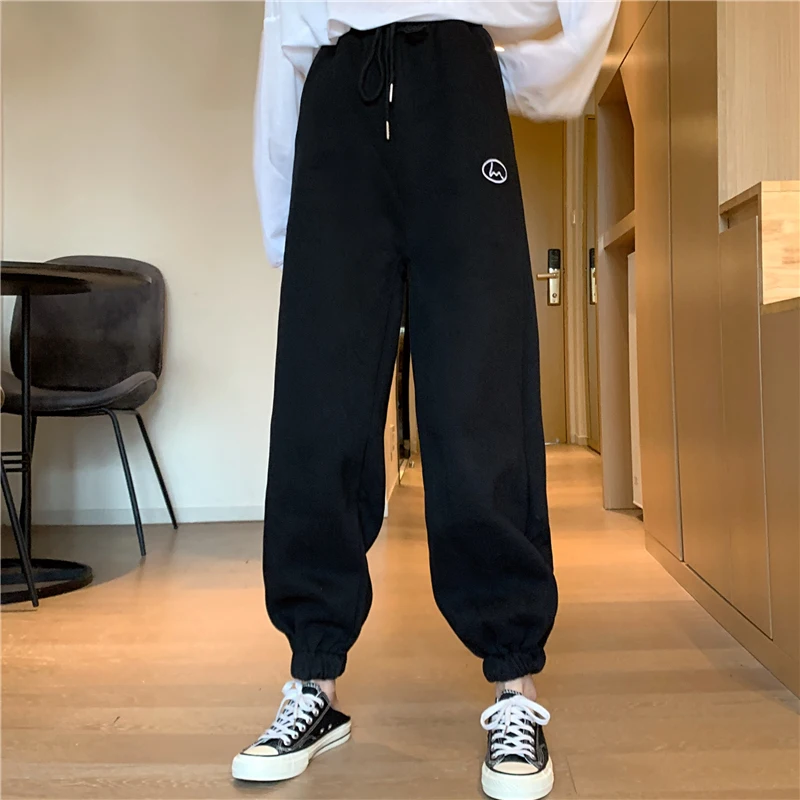 

Track Sweatpants Women's 2020 Loose Korean Ins Thin High Waist Straight Casual Fried Street Ankle-Tied Harem Pants