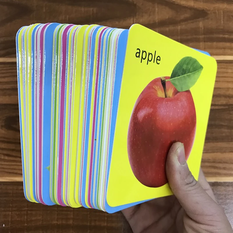 44 шт. Обучающие английские карты для фруктов и овощей китайские с пиньинь детей |