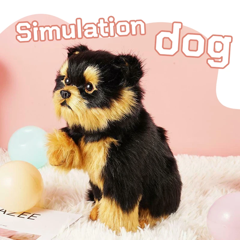 Реалистичная 3D имитация собаки плюшевая йоркширская кукла Мягкое Животное