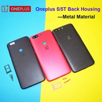 original for oneplus 5 1 5 a5000 5t a5010 back battery cover with camera glass lens door housing case rear metal replace parts