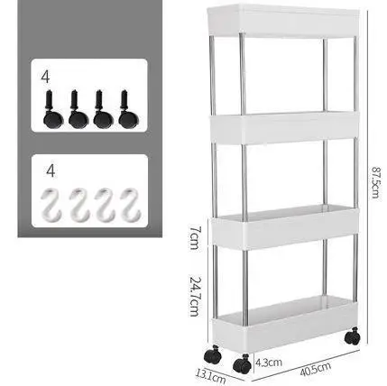 Передвижная плоская полка узкие четырехуровневые кухонные изделия бытовой