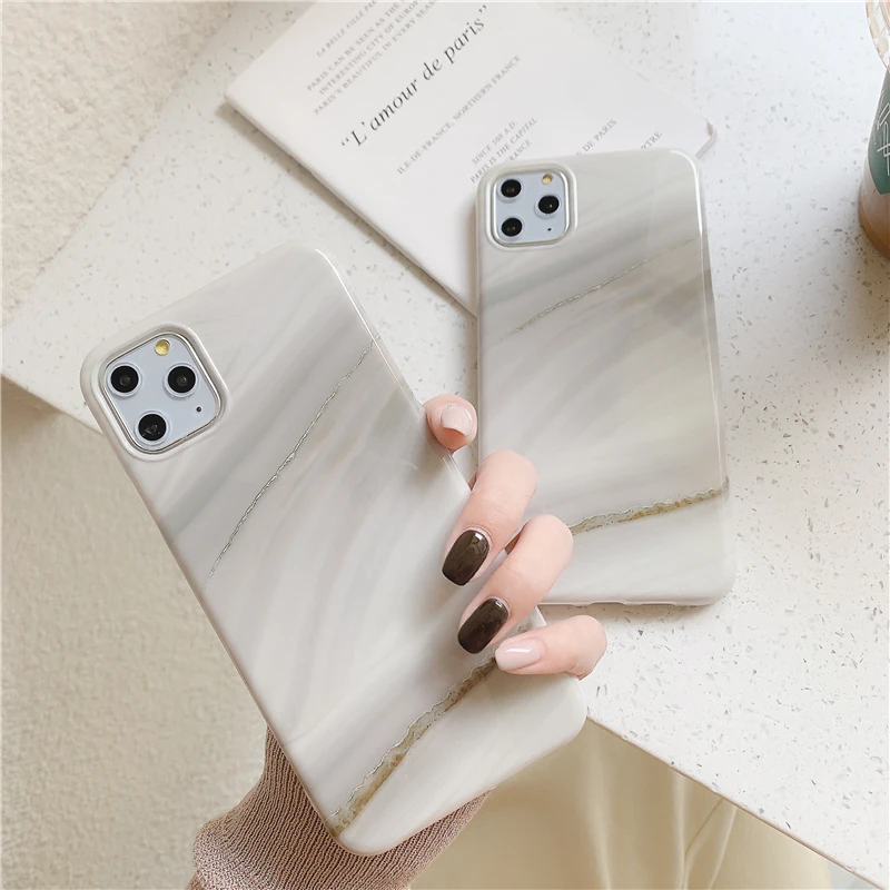 Роскошный серый мраморный чехол для телефона с рисунком &quotКартина маслом&quot iphone