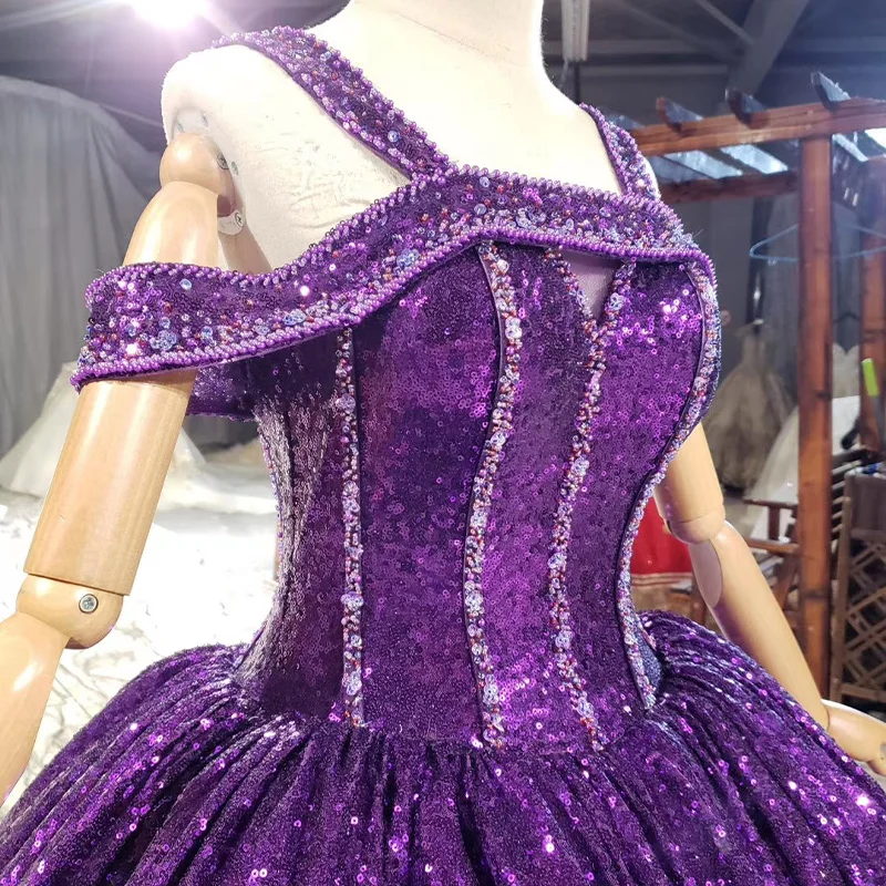 

HTL1799 Beautiful Fresh Simple Purple Evening Dress 2020 With Cloak Off The Shoulder Short Sleeve Boat Neck