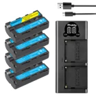 Аккумуляторы NP-F550 NP-F330 NP F550 NP F330 и зарядное устройство с двойным USB-портом и светодиодной подсветкой для камер Sony NP-F550 NP-750 YONGNUO, 7,2 В 3200 мАч