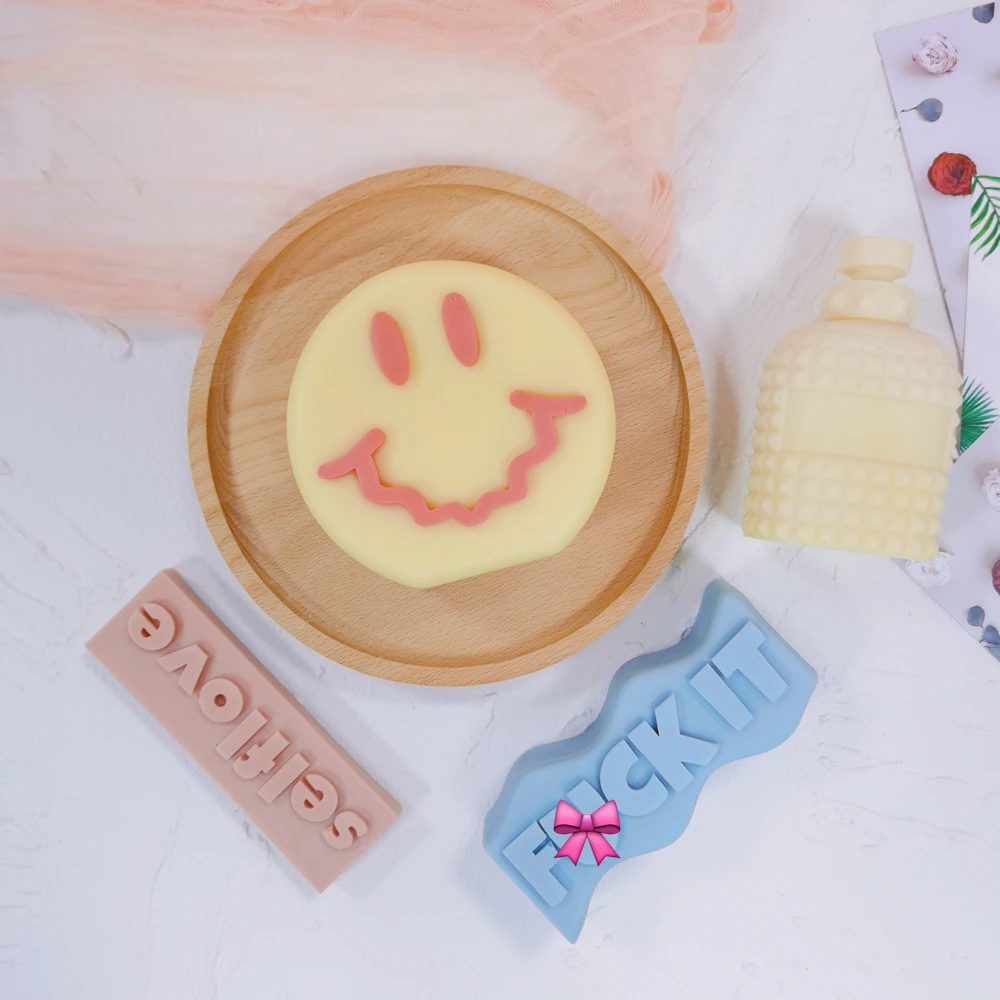 Силиконовая форма для свечей Улыбка силиконовая мыла пастельного эстетического