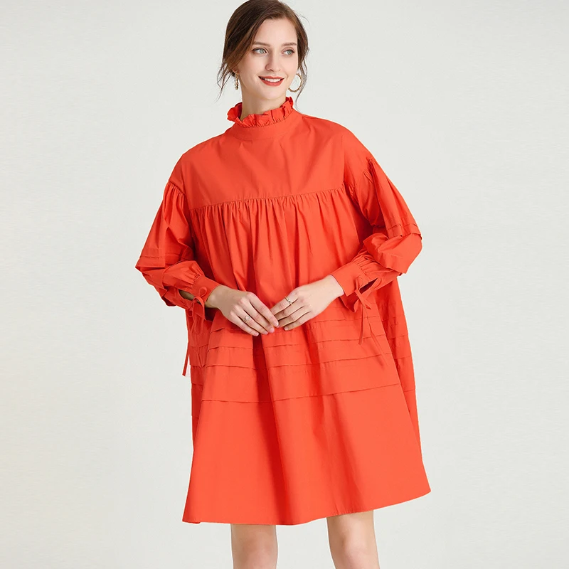 Женское повседневное французское Бандажное платье-миди с длинным рукавом