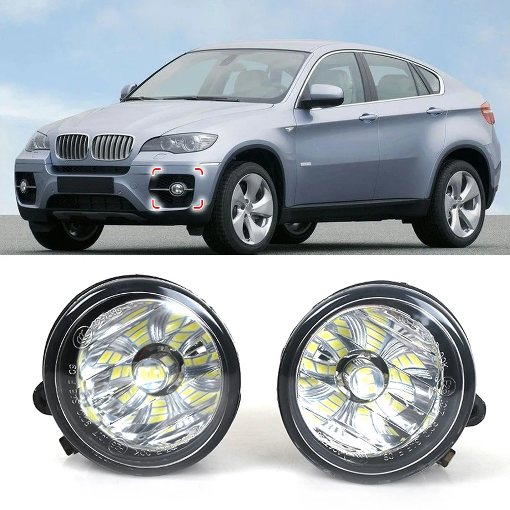 

K-Car Front LED Fog Lamp Fog Light With Bulb For BMW X6 E71 E72 2012 2013 2014 2015 63177311351 63177311352