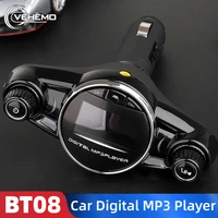 bt08 car handsfree wireless bluetooth kit fm transmitter led audio mp3 player usb charger fm tf aux modulator car accessories
