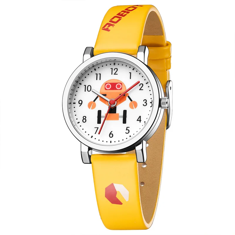 2019 KDM Girl Watches Lovely Cartoon Robot Watch Kids Waterproof Leather Straps Cute Watches Children Students Gift Quartz Clock disney mario cute children s cartoon quartz watch student casual belt watch kids watches watches gift for kids girl