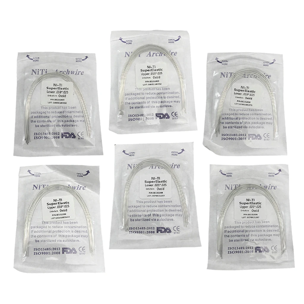 

50Pieces Ortho Elastic Niti Arch Wires Round Natural Form Brace