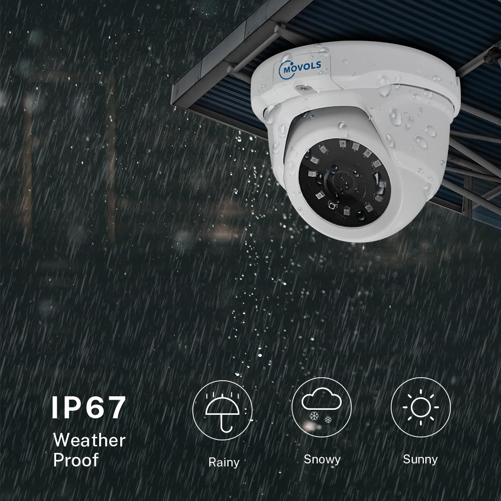 Камера видеонаблюдения MOVOLS для наружного использования 2МП AHD 1920 x 1080 CCTV с датчиком Sony, водонепроницаемый купольный аналоговый видеоконтроль в помещении.