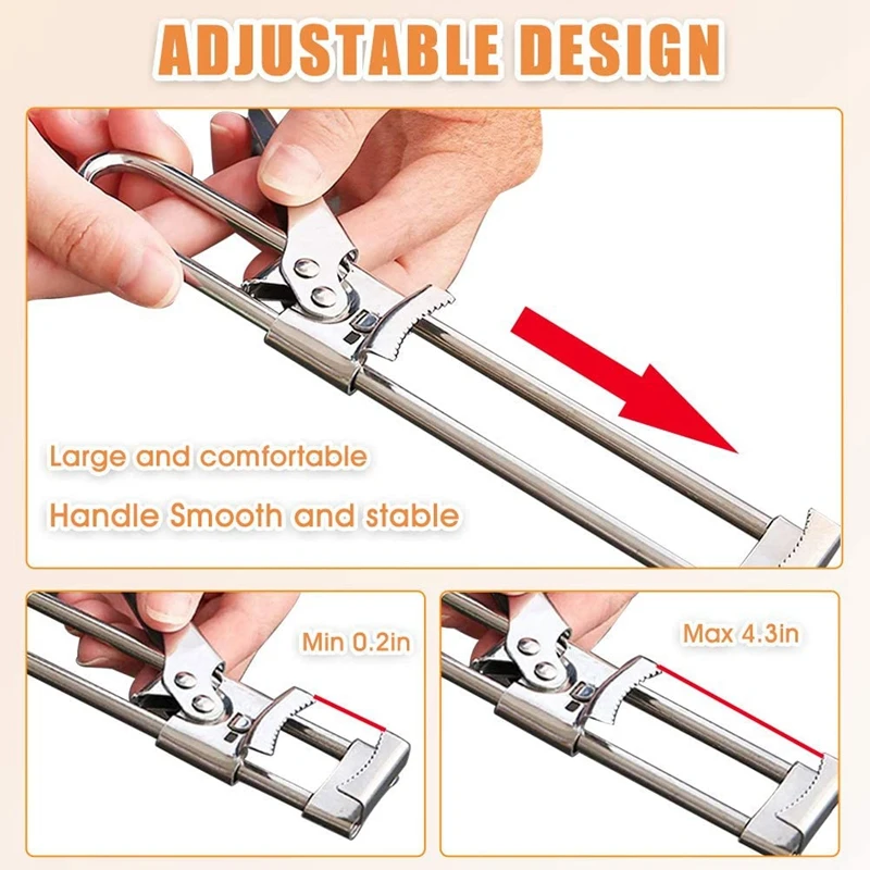 Corkscrews Adjustable Jars And Multi-Function Stainless Steel Can Opener Lid Grips | Дом и сад