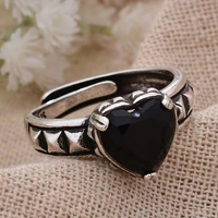 new arrival 30 silver plated romantic black love heart crystal ladies engagement rings for women bridal jewelry sets