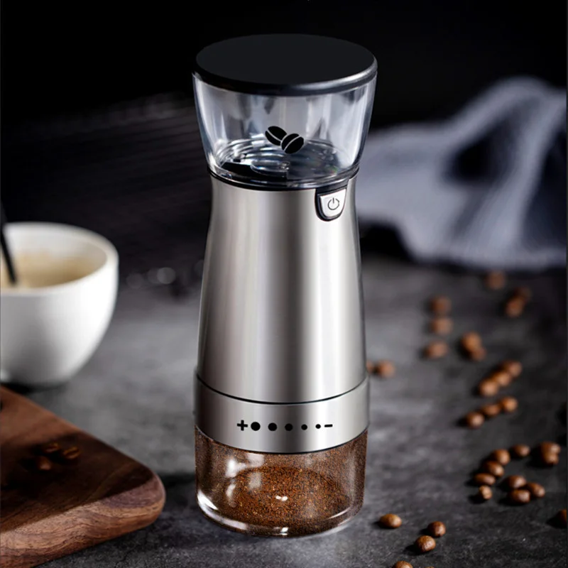 

USB Electric Coffee Grinder Stainless Steel Adjustable Professional Coffee Bean Mill Pepper Grinding Machine Kitchen Tools