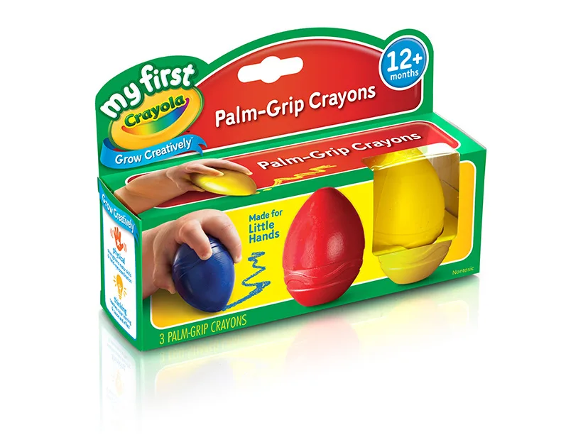 Crayola CHILDREN'S SERIES 3 Color Egg-Shaped Crayon Children Graffiti Painted Brush 81-1345