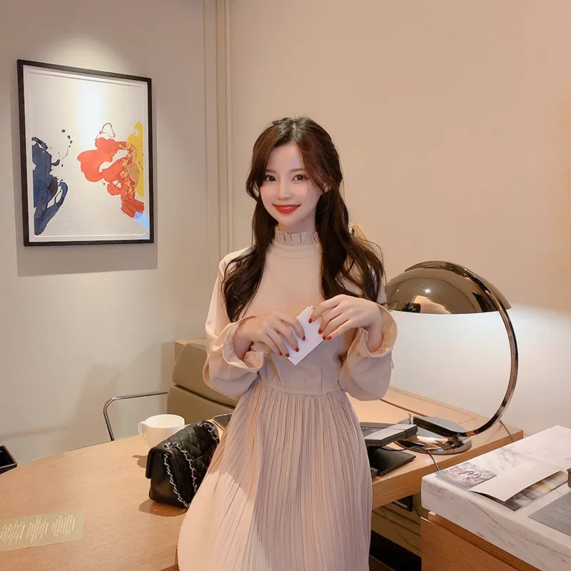 2020 новая весенняя женская одежда элегантное платье с длинным Расклешенным