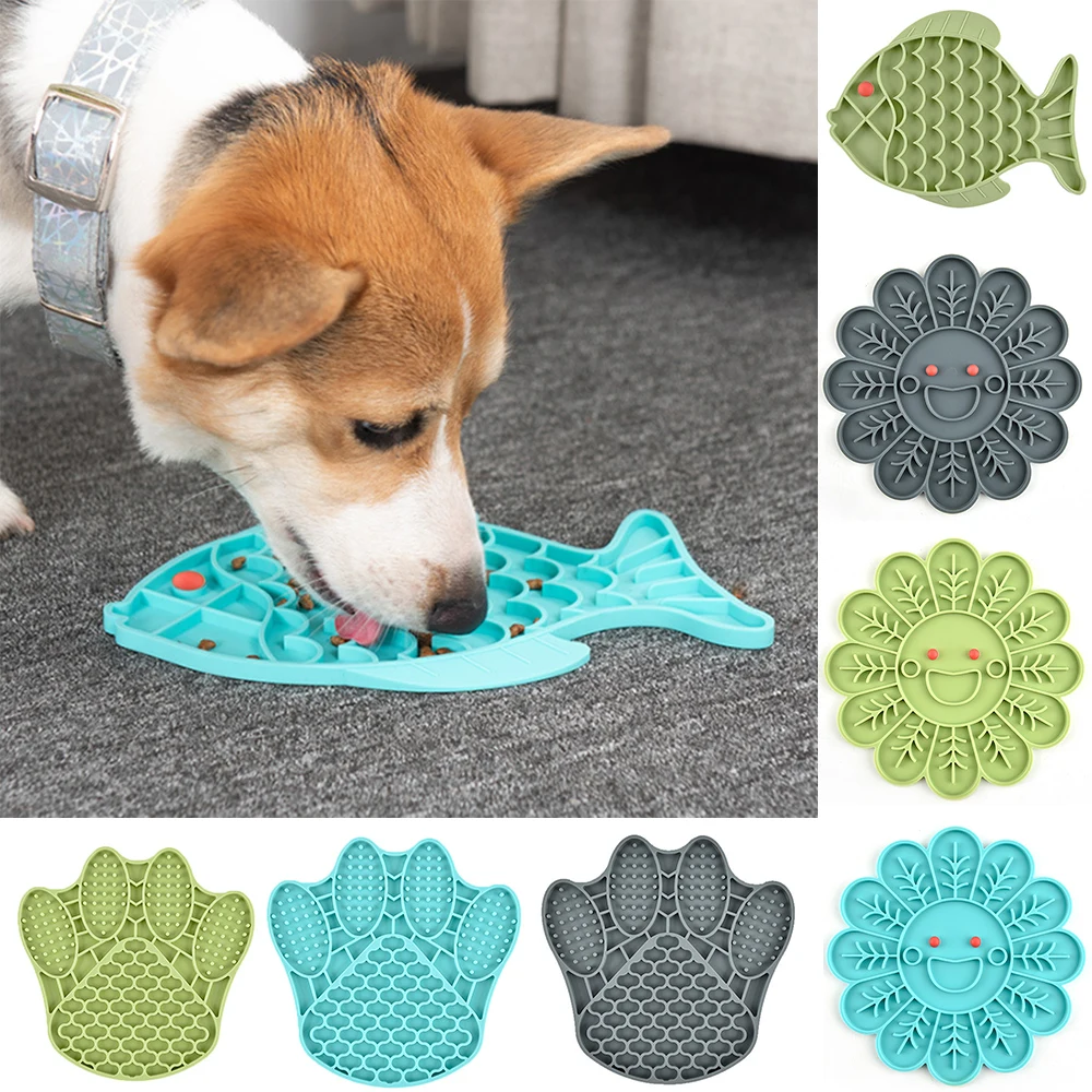 

Pet Dog Feeding Slow Food Bowl Claw-shaped Dispensing Mat Feed Plate Silicone Dog Lick Pad Safe No-Toxic Training Plate