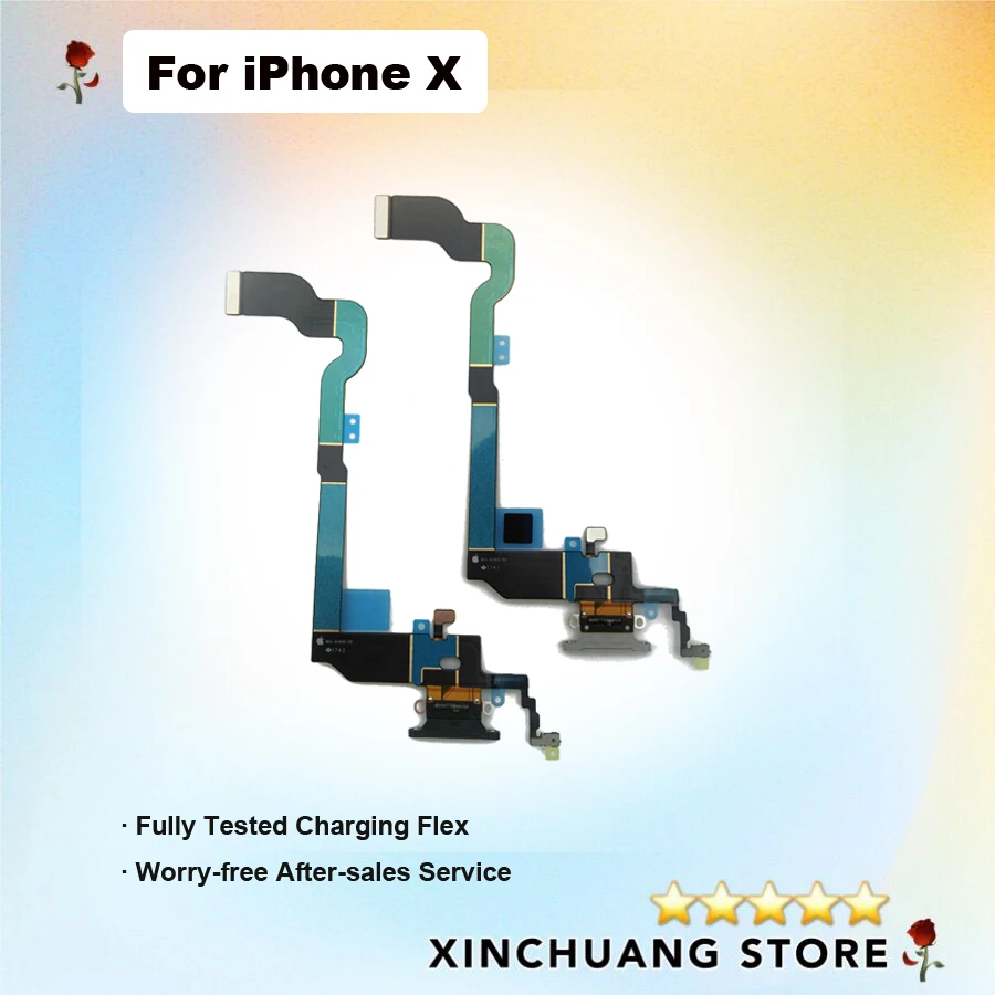 Оригинальный качественный зарядный порт USB док-разъем гибкий кабель для iPhone X-XR-Xs