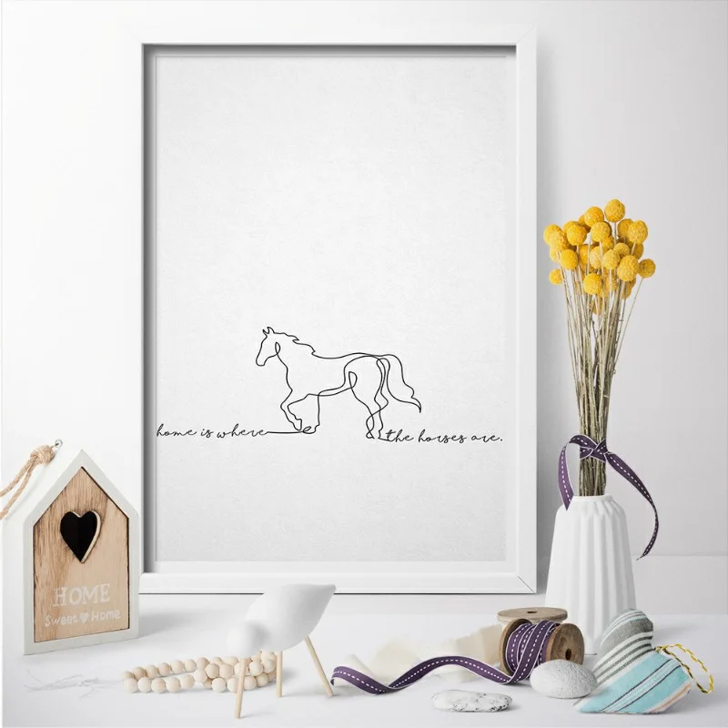 Футболка с принтом коня жизнь лучше одна линия работает художественный Принт