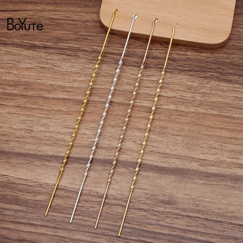 

Металлическая латунная резинка для волос BoYuTe (10 шт./лот) 165 мм с ложкой, ручная работа, аксессуары для волос «сделай сам», материалы