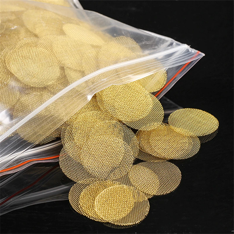 

100pcs Smoking Weed Copper Pipe Screens Brass Net For Metal Glass Wooden Acrylic Hookah Water Pipe Filter Gauze Network Tools