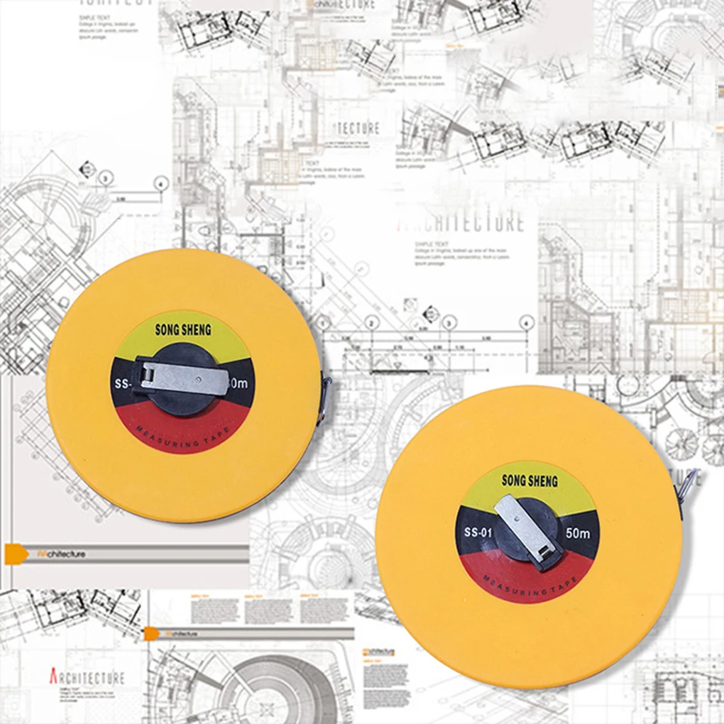 Fiberglass Tape Measure 10m/15m/20m/30m/50m Measurement Soft Ruler Building Surveying  Inch Metric Scale Measuring Tool images - 6