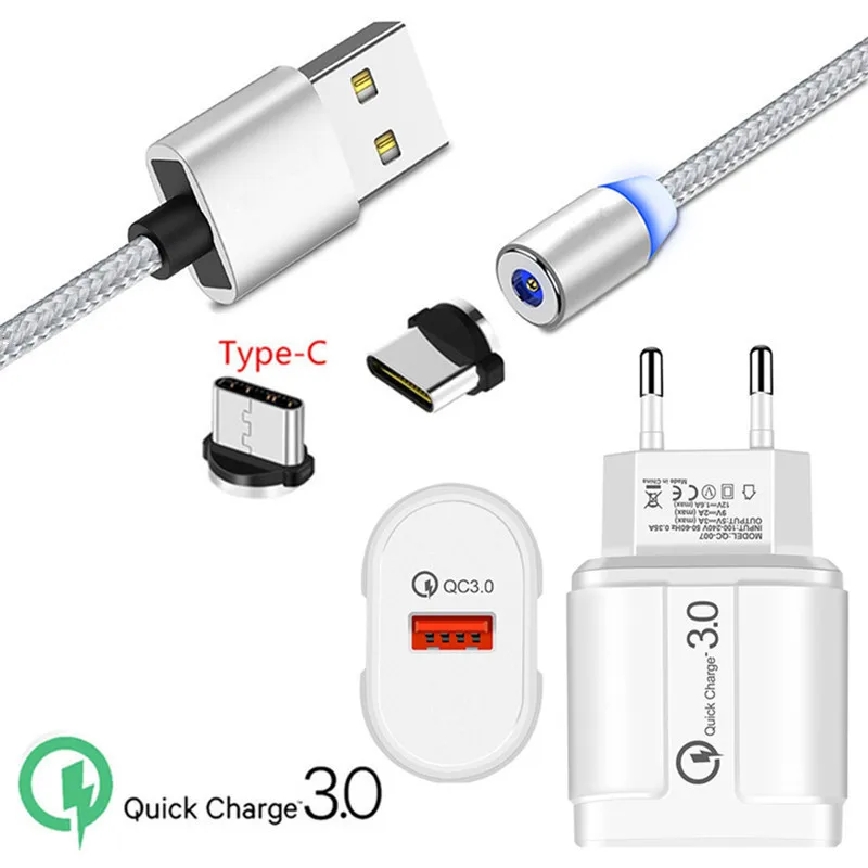 Магнитное зарядное устройство USB QC 3 0 Для Huawei P30 Y9 Prime 2019 P Smart Z Type C Магнитный