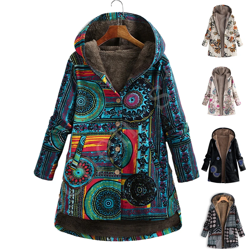 

dress 2020 new hit Women's Jacket Women Female Windbreaker Leather Jacket Coat Floral Print Hooded Pockets Vintage Coats Herbst