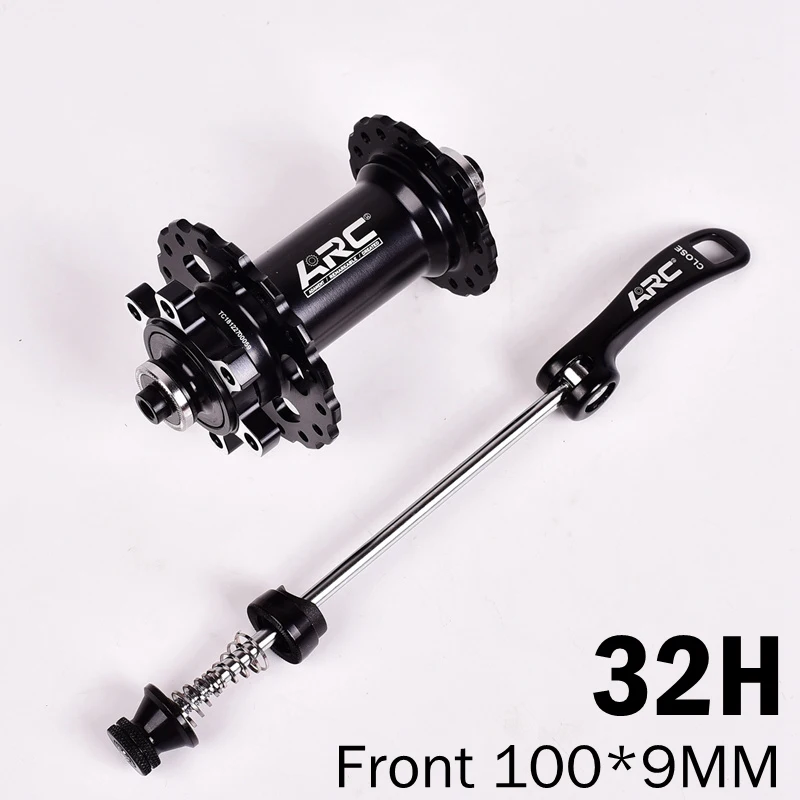 Black 100x9MM 32H Дуговые велосипедные ступицы герметичный подшипник MTB горный велосипед ступица быстрый выпуск набор 32 36 28 отверстия дисковый тормоз 4 подшипники 4 Pawls 8-11speed - Цвет: Black 100x9MM 32H