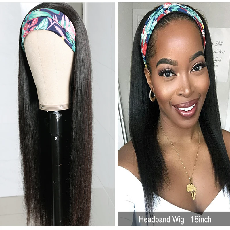 SedittyhairStraight лента для волос манекен шарфа парика натуральные человеческие волосы