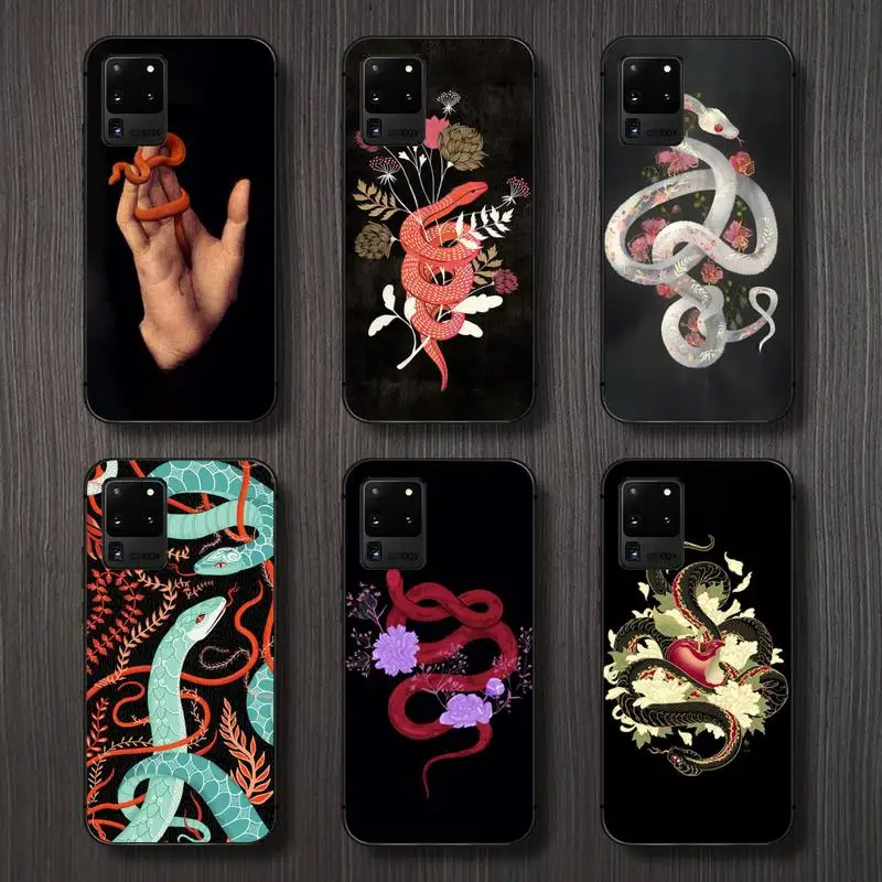 

Hand Snake Flowers pattern Phone Case For Samsung galaxy A S note 10 7 8 9 20 30 31 40 50 51 70 71 21 s ultra plus