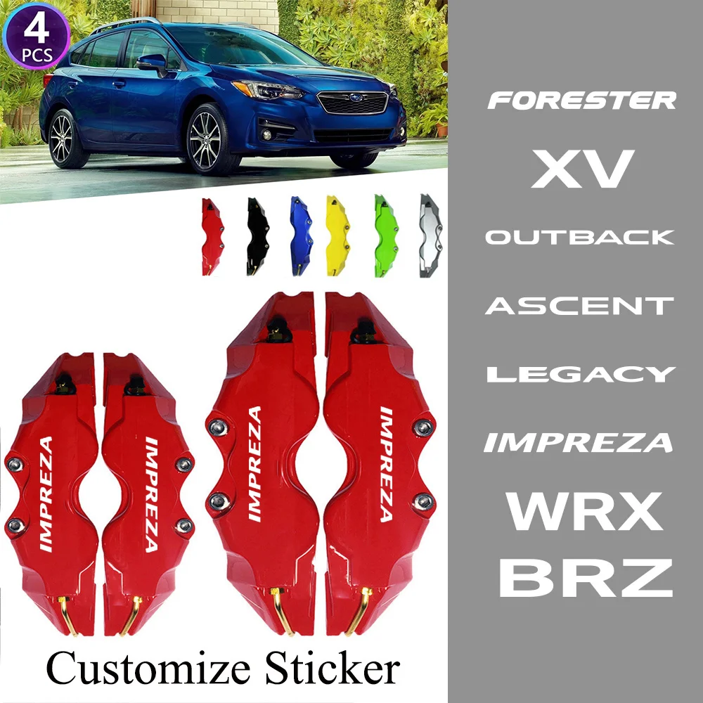 

4 шт. (с наклейкой на заказ) автомобильные аксессуары из АБС-пластика Чехлы для суппорта дискового тормоза автомобиля передний задний автомо...