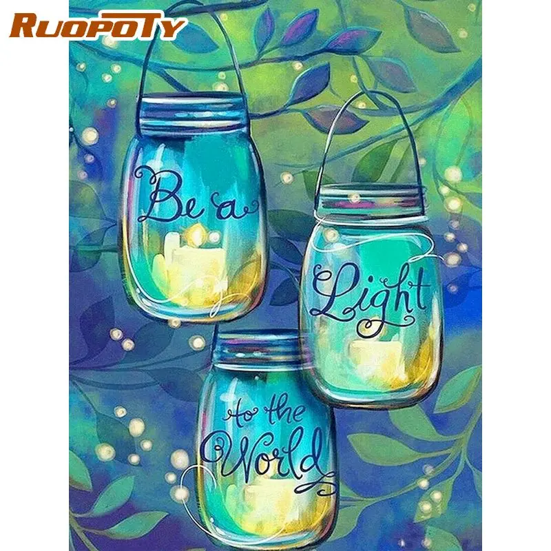 

RUOPOTY DIY алмазная живопись светильник 5d алмазная вышивка продажи Стразы фотографии мозаика полная выкладка квадратный ручной работы