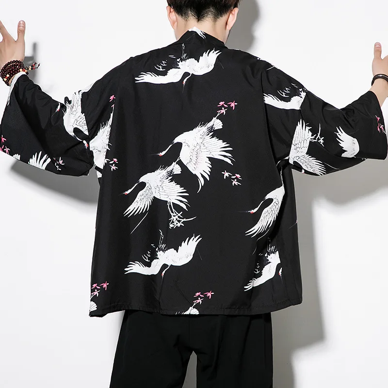 Color6 6 цветов традиционное японское кимоно пальто для мужчин хлопок Haori Yukata человек модный принт летний солнцезащитный крем рубашка кардиган - Цвет: Color6
