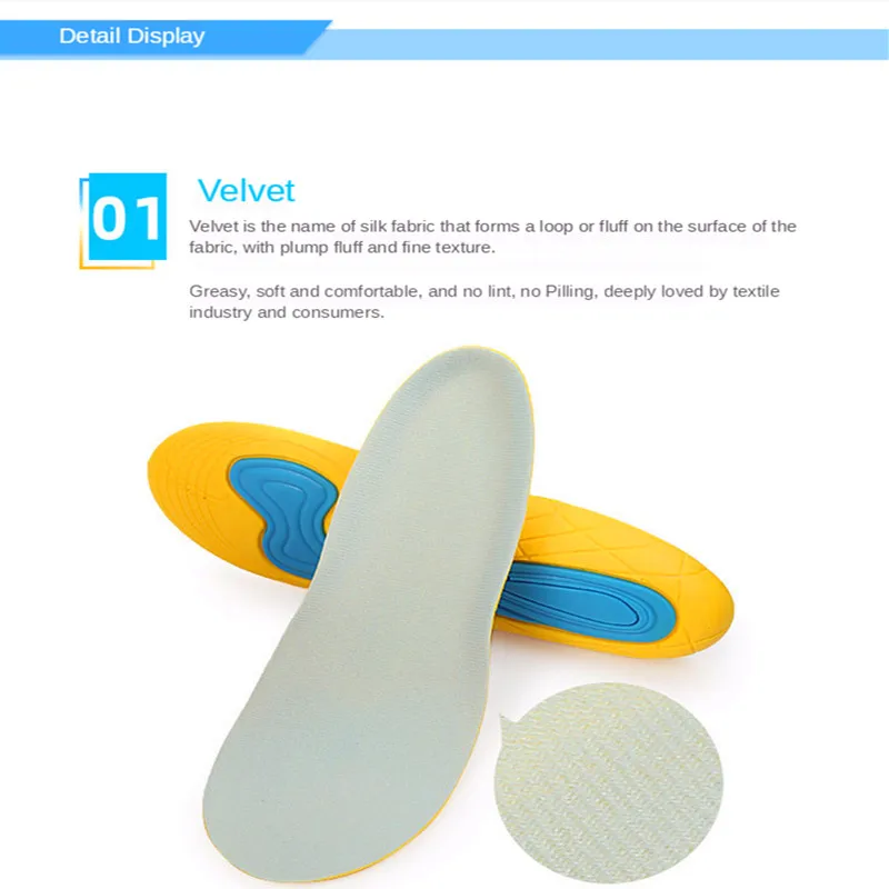 

Super Soft Sports Insoles Breathable Sweat Shock Absorbing Thickened Stretch Foot Care Shoe Sock Pad Brioche For Long-Distance