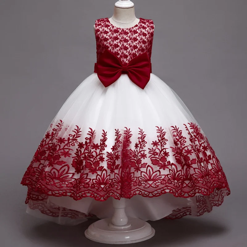 

Girl Dress Lace Appliques Tutu Children Kids Clothes For Baby Birthday Dresses Child Formal Wedding Party Clothing