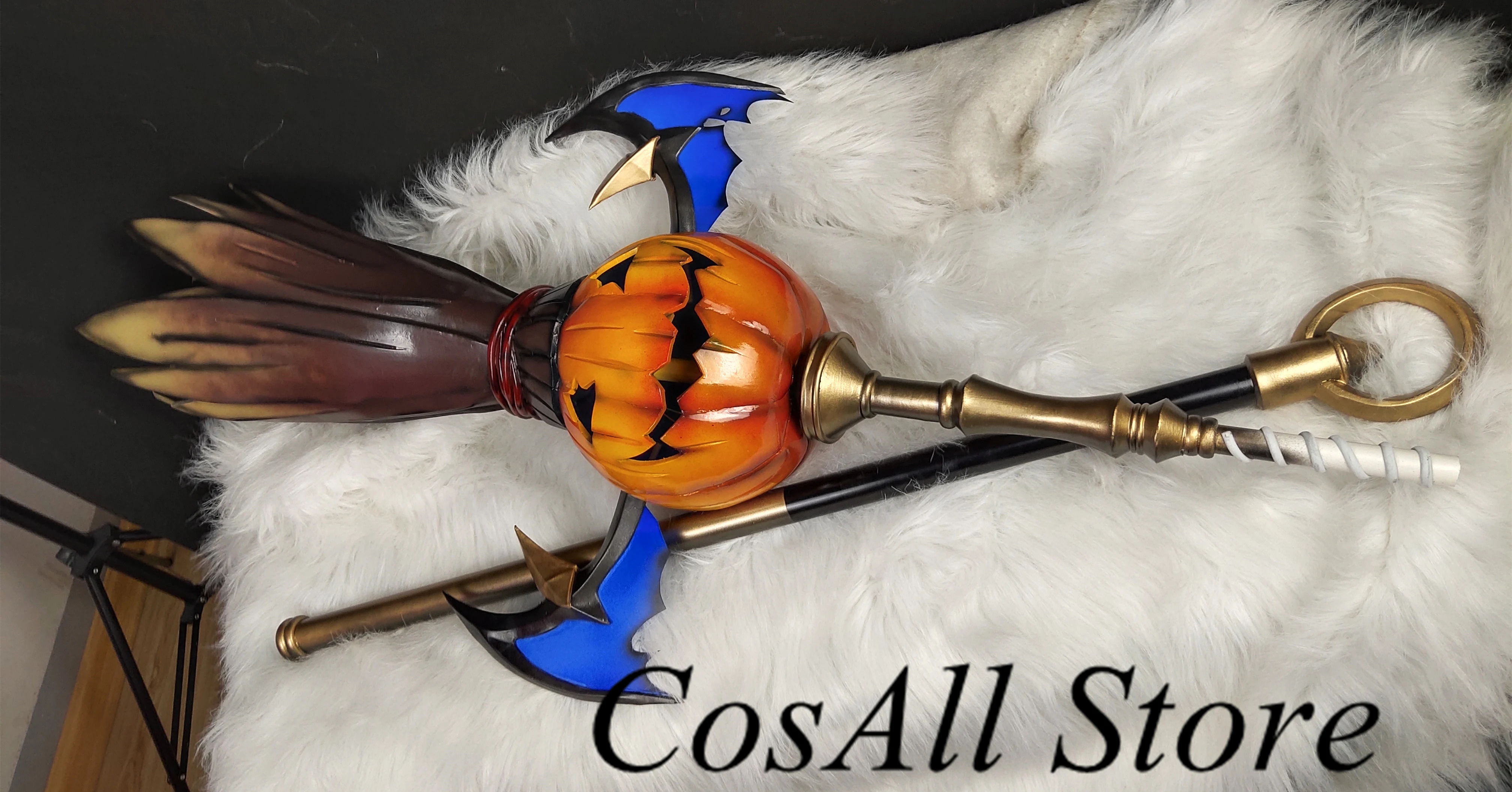 LOL Fury of the storm Halloween Charm Witch Janna Cosplay prop broom staff wand