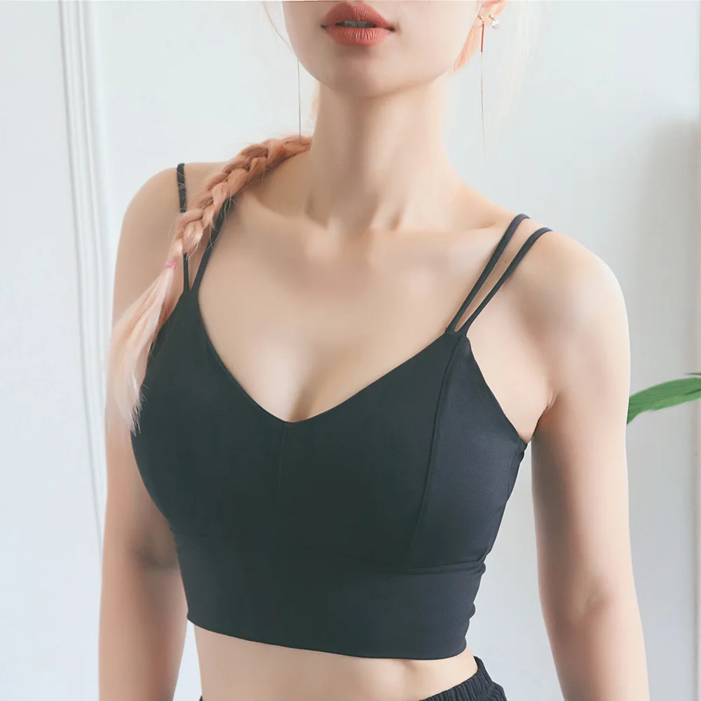 

BKRIVE Women Breathable Sport Bra Anti-sweat Shockproof Padded Bra Pink Yoga Top Athletic Gym Running Fitness Workout Sport Top