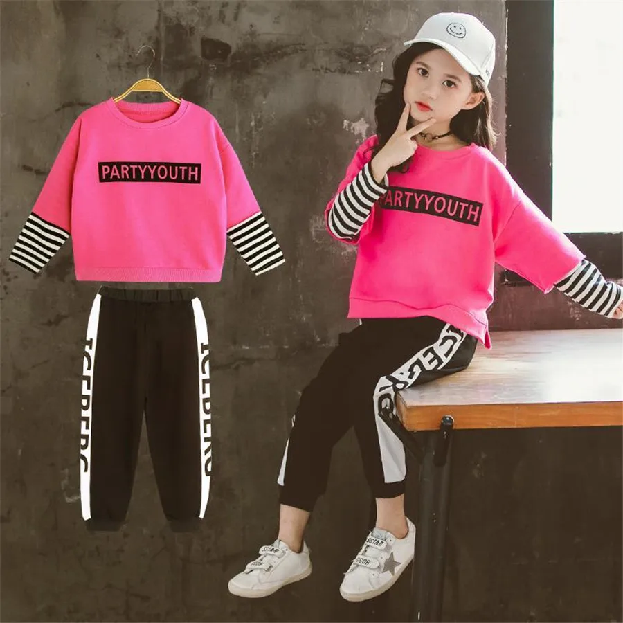 Детская одежда 2020 бокам и воротником стойкой для девочек весны/осени комплект