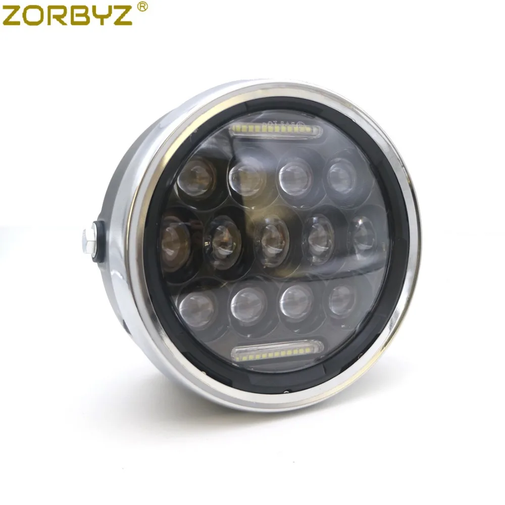 ZORBYZ черный 7 ''светодиодный Круглый фары с DRL размеры 28-43 мм вилочные трубы Кронштейн для Honda CB400 CB750 Cafe Racer поплавок на заказ