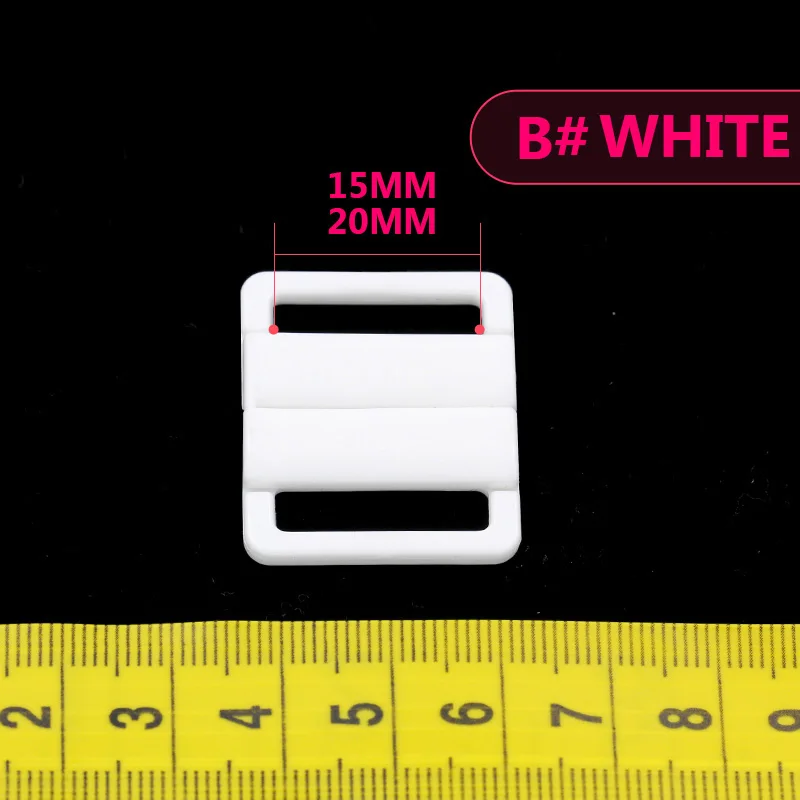 B WHITE 10 шт. пластиковые нейлоновые пряжки для передних бюстгальтеров аксессуары для шитья нижнего белья бикини зажимы для бюстгальтеров пряжки ручной работы - Цвет: B WHITE