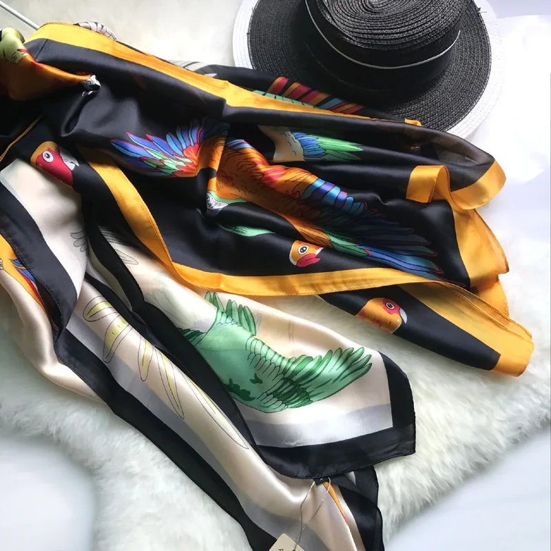 Женская шифоновая шаль с принтом в виде попугая 180x90 см |