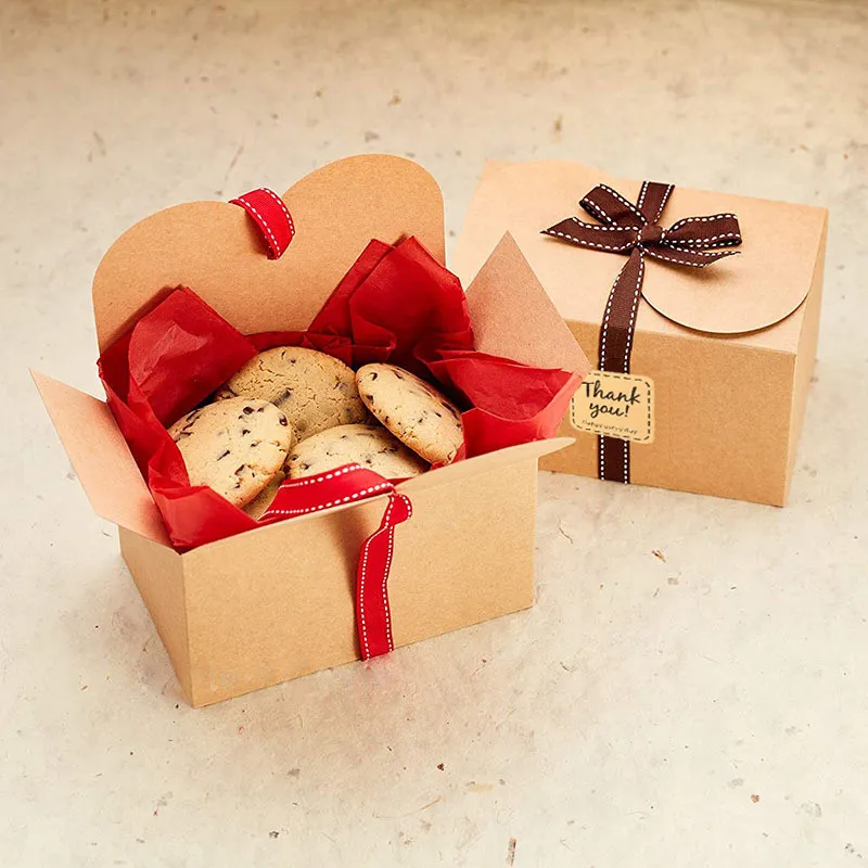 

20/30/50pcs Dragee Boxes for Souvenirs Gifts Christmas Thank You Sticker Kraft Paper Gift Box for Handmade Soap Packaging