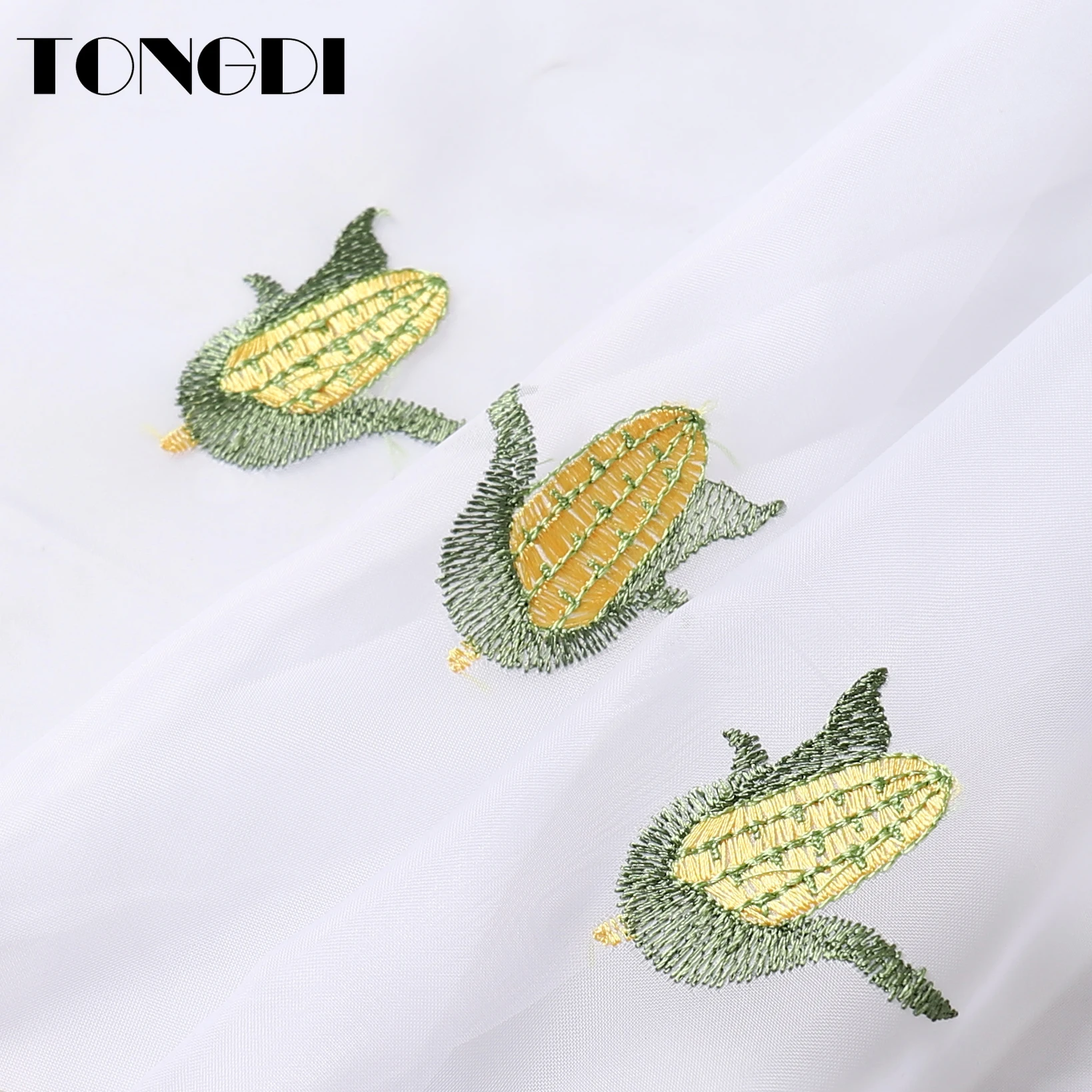 TONGDI домашние кухонные занавески короткие яруса мультяшная вышивка капуста тюль